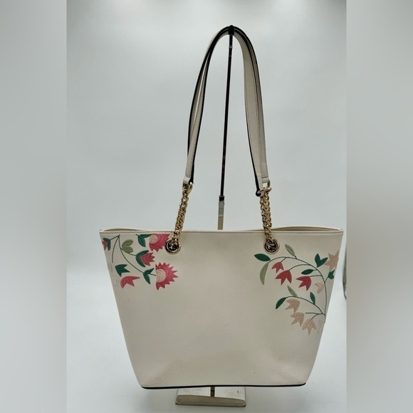 CALVIN‎ KLEIN White Floral Printed Tote - Picture 2 of 8